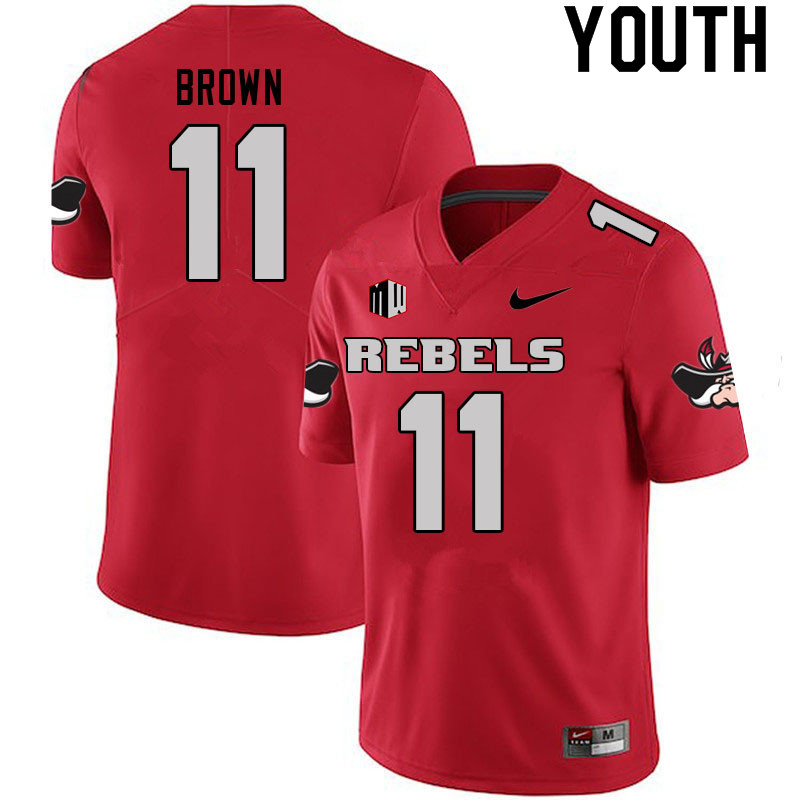 Youth #11 Dominic Brown UNLV Rebels College Football Jerseys Sale-Scarlet